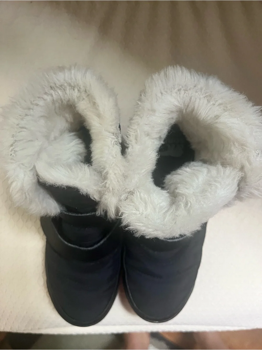 Sorel Kids Black and White Faux-Fur Snow Boots